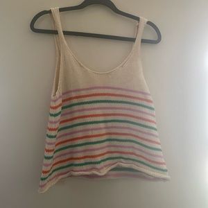 Zara knit rainbow stripped tank top